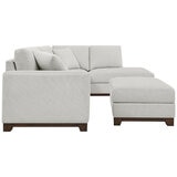 Thomasville 3 Piece Fabric Sectional With Chaise and Storage Ottoman