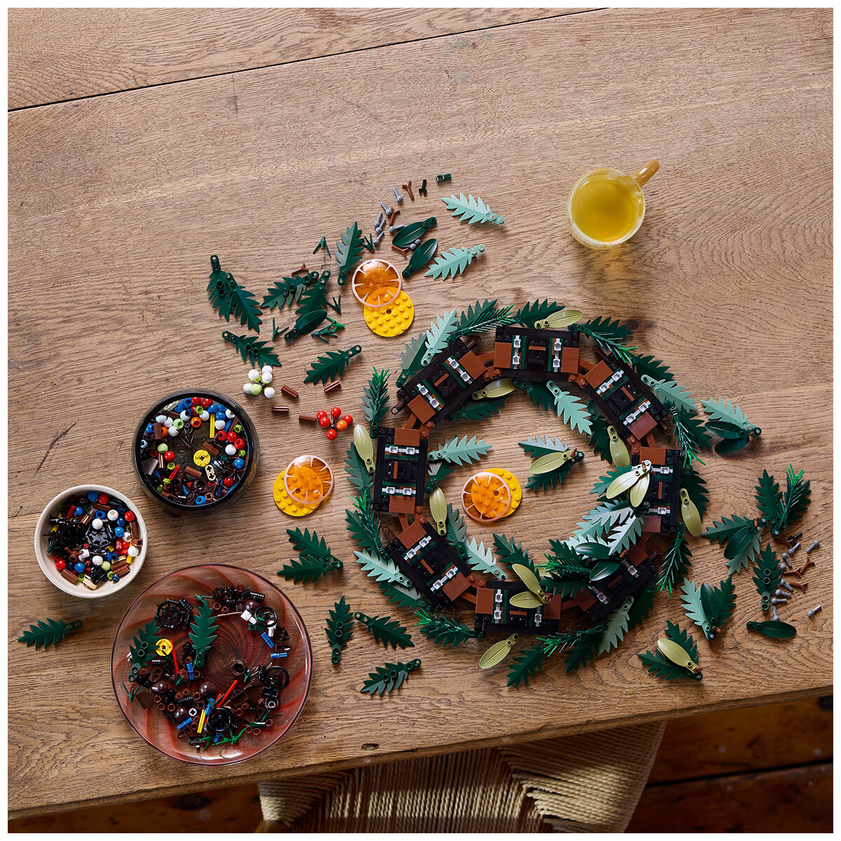 LEGO Icons Wreath Making Kit, Holiday Home Decor Set 10340