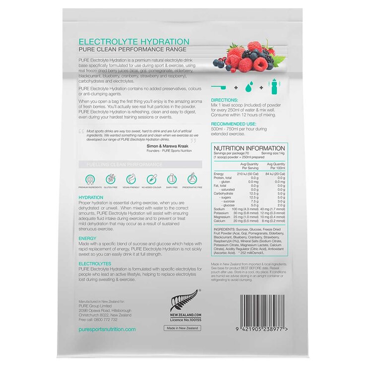 Pure Sports Nutrition Electrolyte Hydration Superfruits 1kg