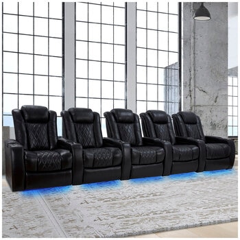 Valencia Home Theatre Tuscany Edition XL 5 Seater Black
