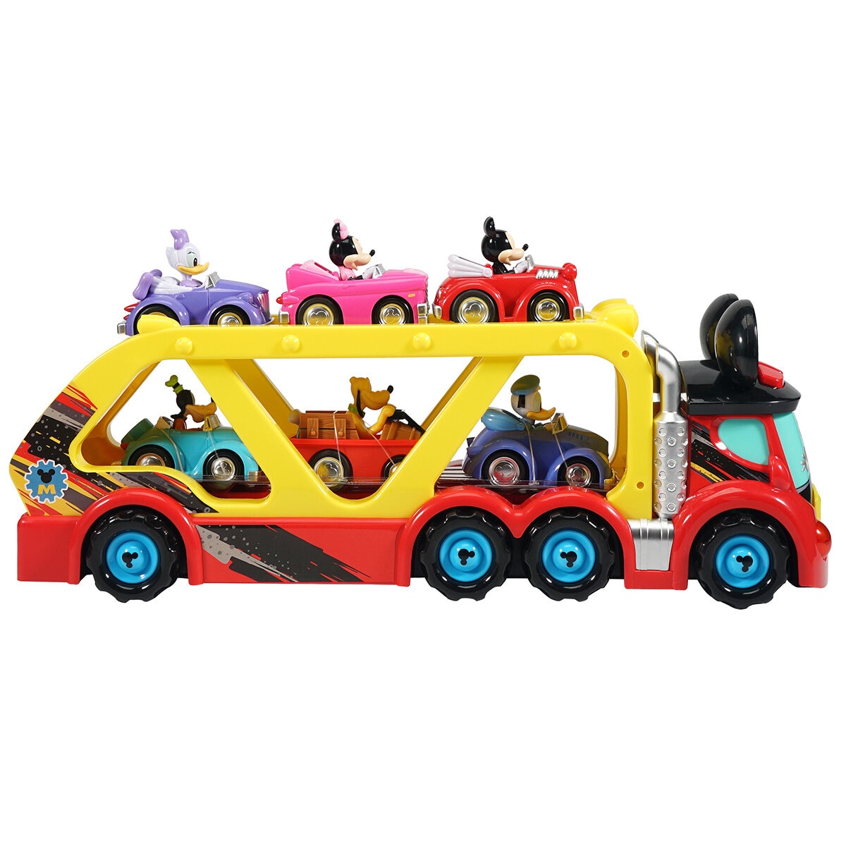 Hasbro Lights And Sounds Extra Large Hauler With 6 Vehicles Mickey