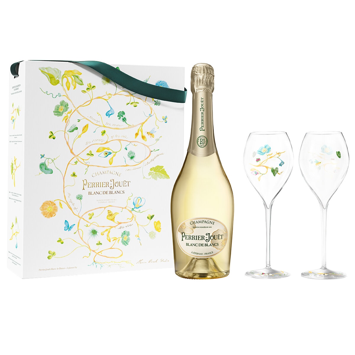 Perrier Jouet Blanc de Blancs 750ml With 2 Flutes Perrier Jouet Blanc de Blancs 750ml With 2 Flutes