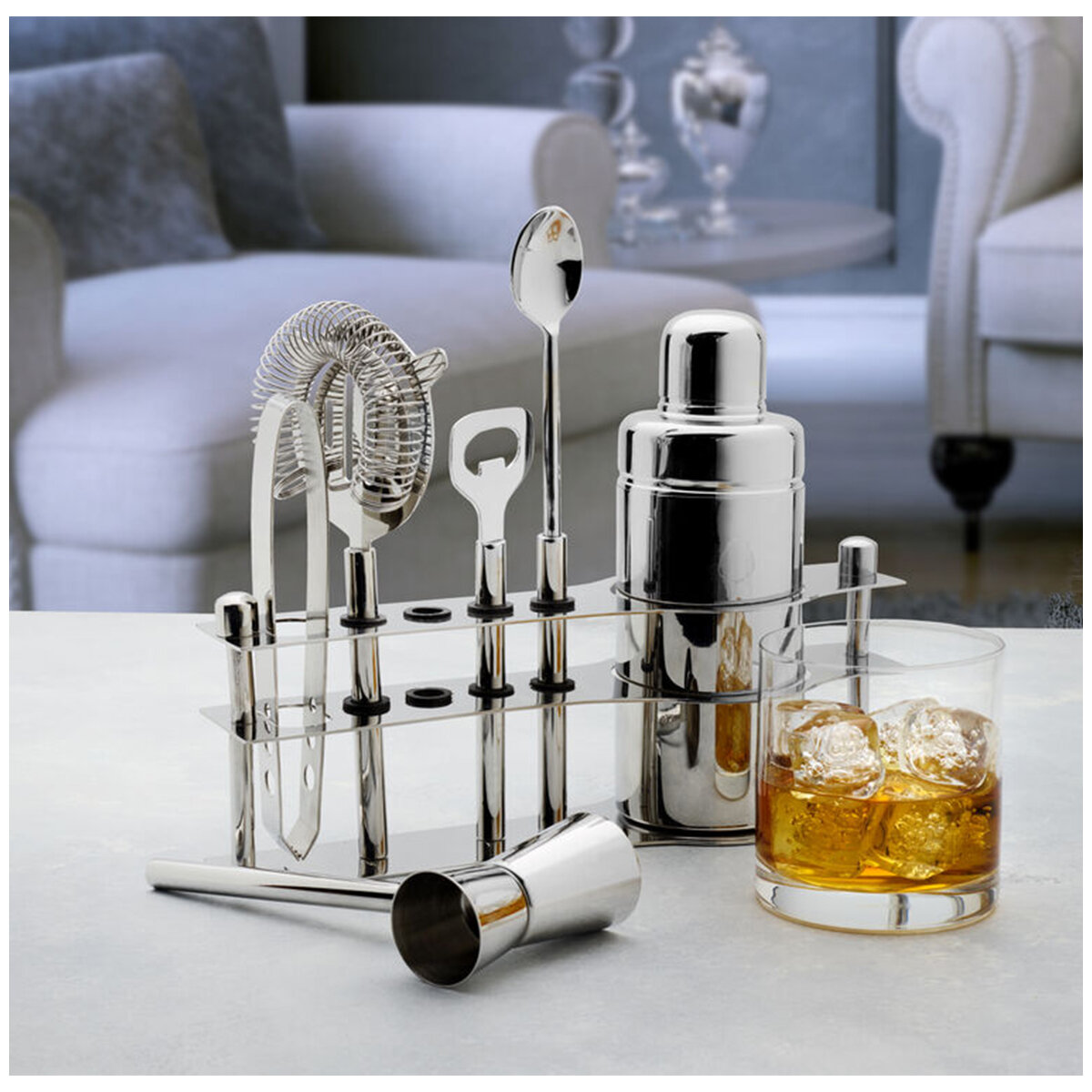 Mikasa Luxe Bar Tool Set With Stand 6 Piece