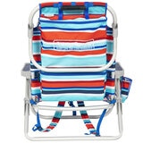 Tommy Bahama 5 Position Aluminium Backpack Beach Chair 2 Pack Royal And Red Stripe