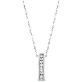 14KT White Gold 0.20ctw Diamond Pendant With 46cm Chain