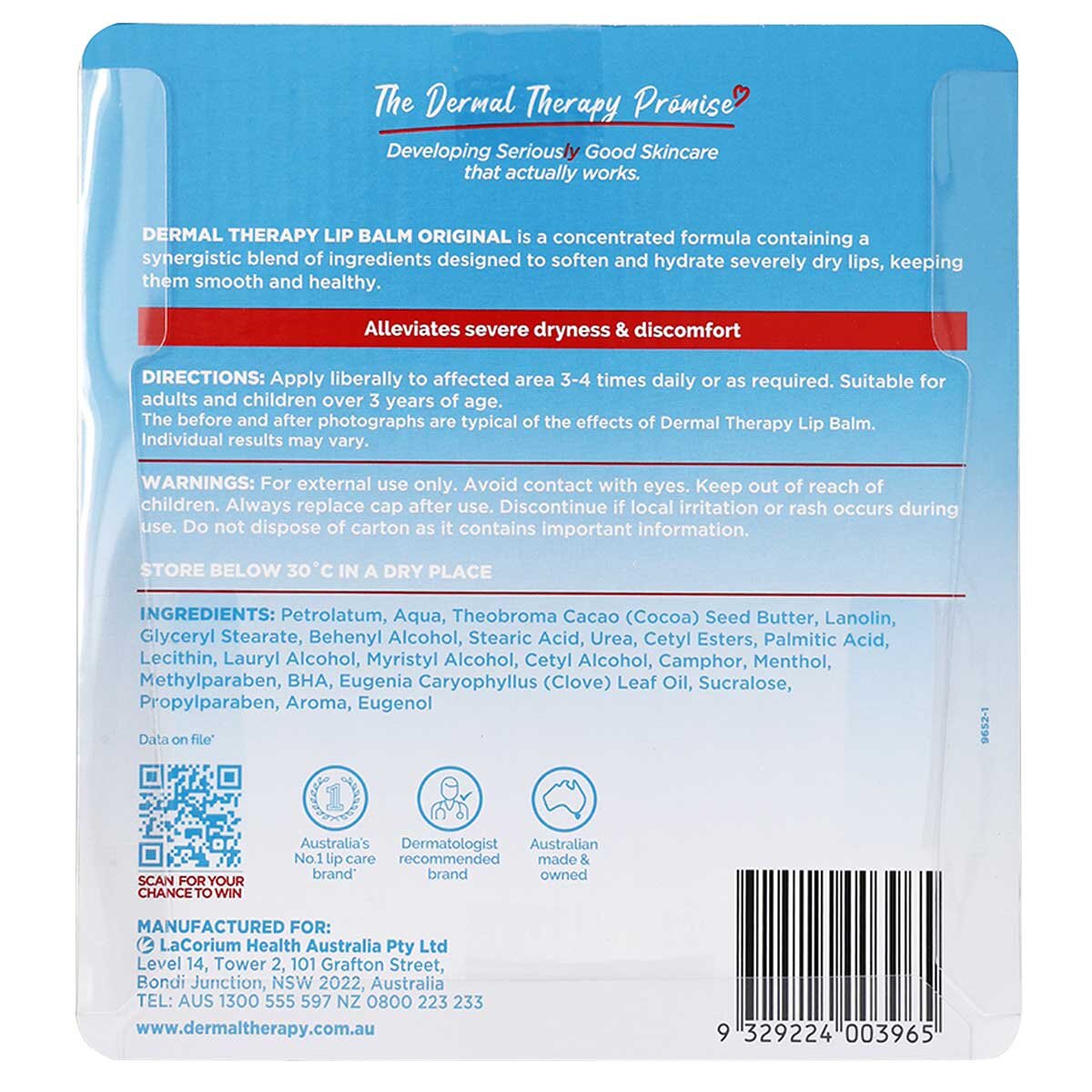 Dermal Therapy Lip Balm Original 5 x 10g