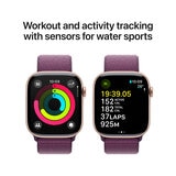 Apple Watch Series 10 GPS 46mm Rose Gold Aluminium Case with Plum Sport Loop