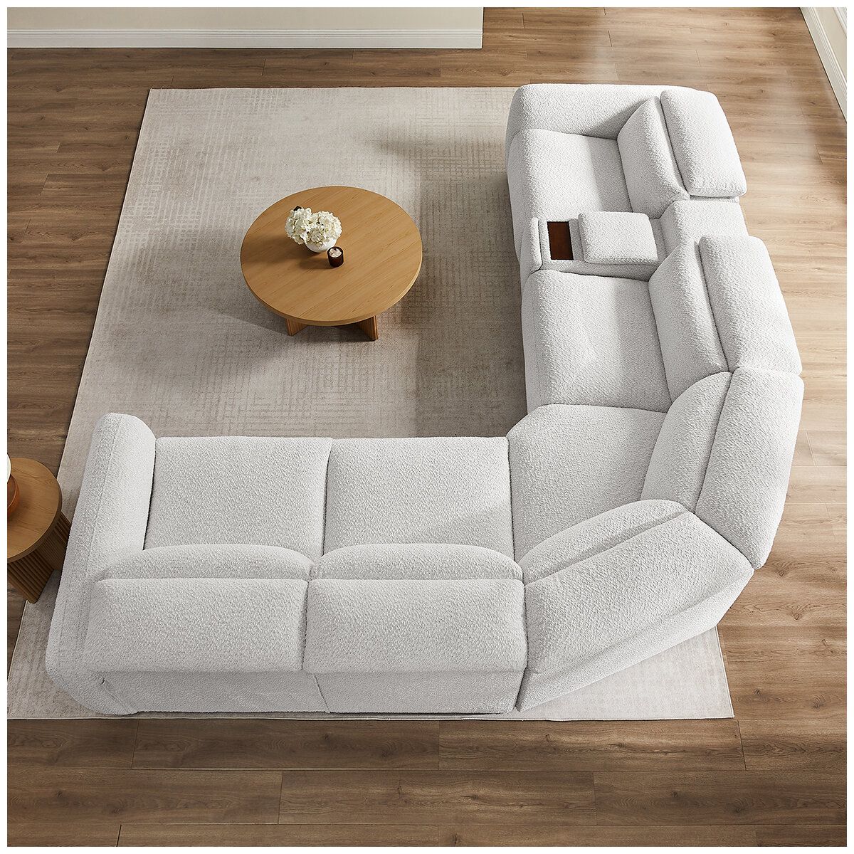 Aiden & Ivy Fabric Power Reclining Sectional With Power Headrests