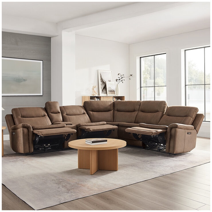 GilmanCreek Fabric Power Reclining Sectional With Power Headrests