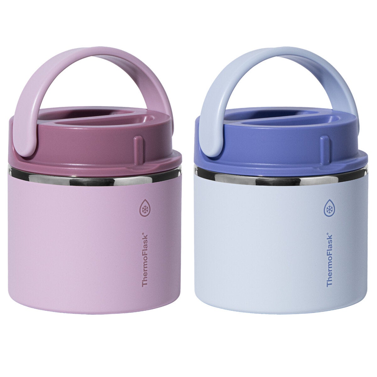 ThermoFlask 590ml Insulated Food Jar 2 Pack Pink and purple