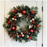 CG Hunter 30 inch Wreath with 50 LED lights Red and Gold