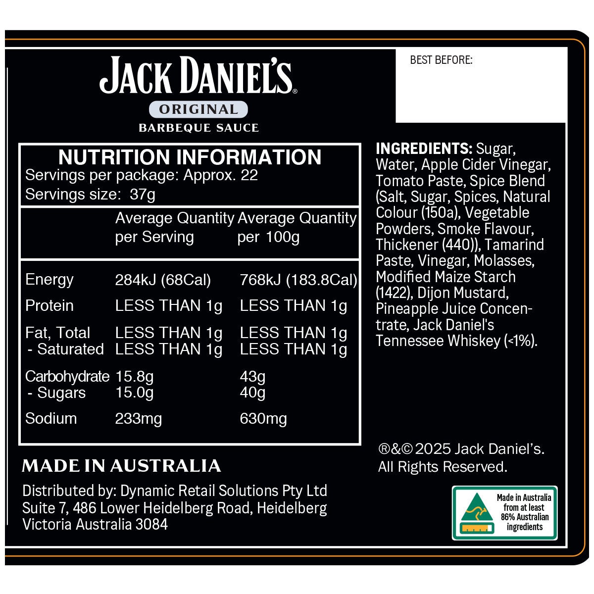 Jack Daniel's BBQ Sauce 825g