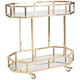 Cafe Lighting Brooklyn Mirrored Bar Cart Gold