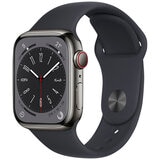 Apple Watch Series 8 GPS + Cellular 41mm Graphite Stainless Steel Case with Midnight Sport Band