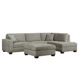Thomasville Fabric Sectional With Storage Ottoman