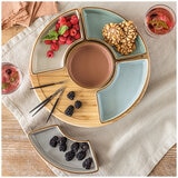 over&back Bamboo Lazy Susy With 5 Stoneware Dishes over&back Bamboo Lazy Susy With 5 Stoneware Dishes