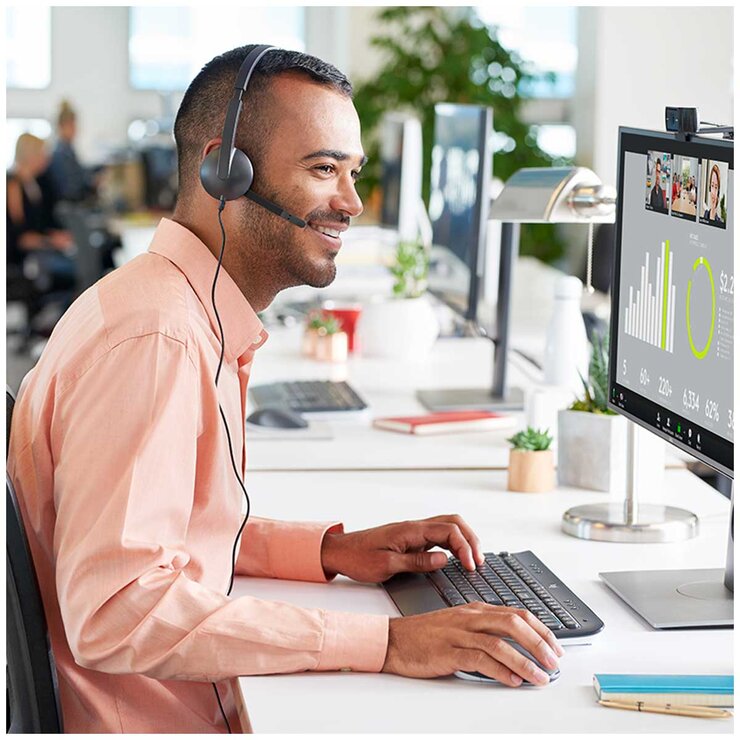 Logitech MK345 Wireless Keyboard And Mouse Combo And H340 Headset Bundle 920-012926