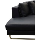 Moran Arcadia Extended Leather Chaise Sofa Onyx