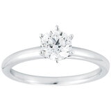 18KT White Gold 0.80CTW Round Solitaire Diamond Ring/