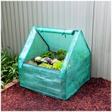 Greenlife Raised Garden Bed Slate Grey with Drop Over Greenhouse 85 x 85 x 45 cm