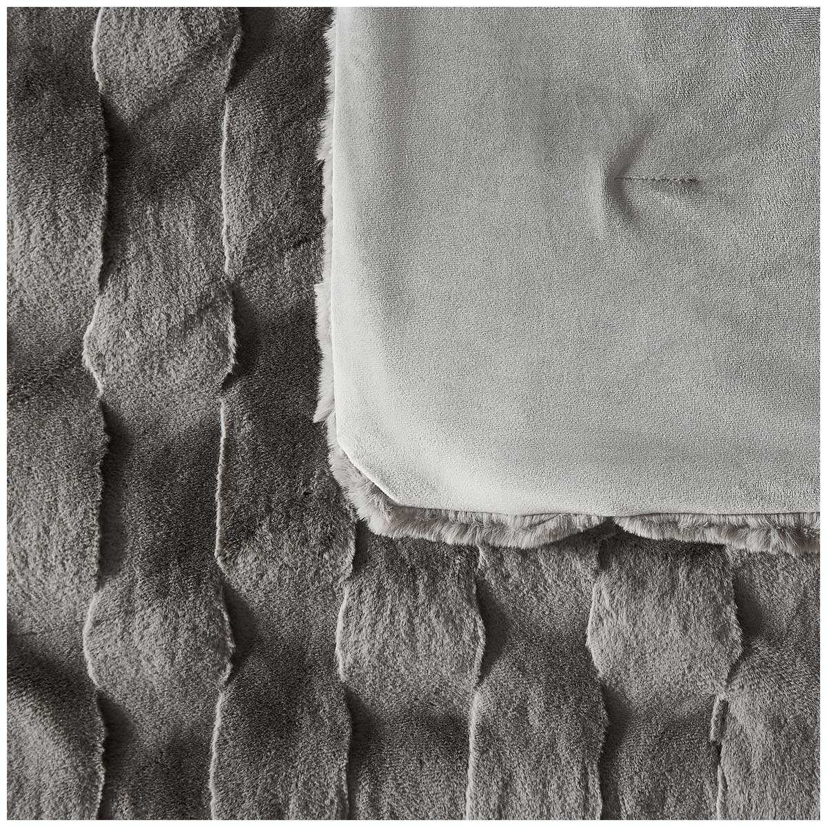 Frye Luxe Faux Fur Throw 152 x 178cm Grey