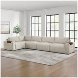 Aiden & Ivy Fabric Stationary Modular Sectional 6 Piece