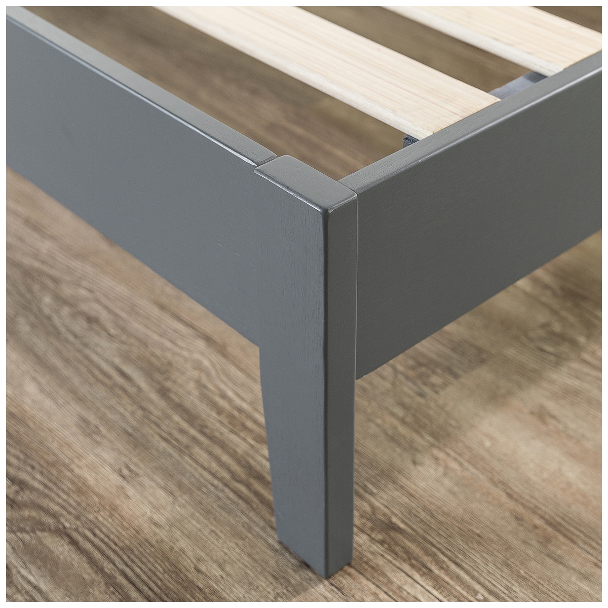 Wooden Grey Panel Bed Frame King (Zinus)