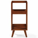Crosley Asheville Small Vinyl Storage Stand Walnut