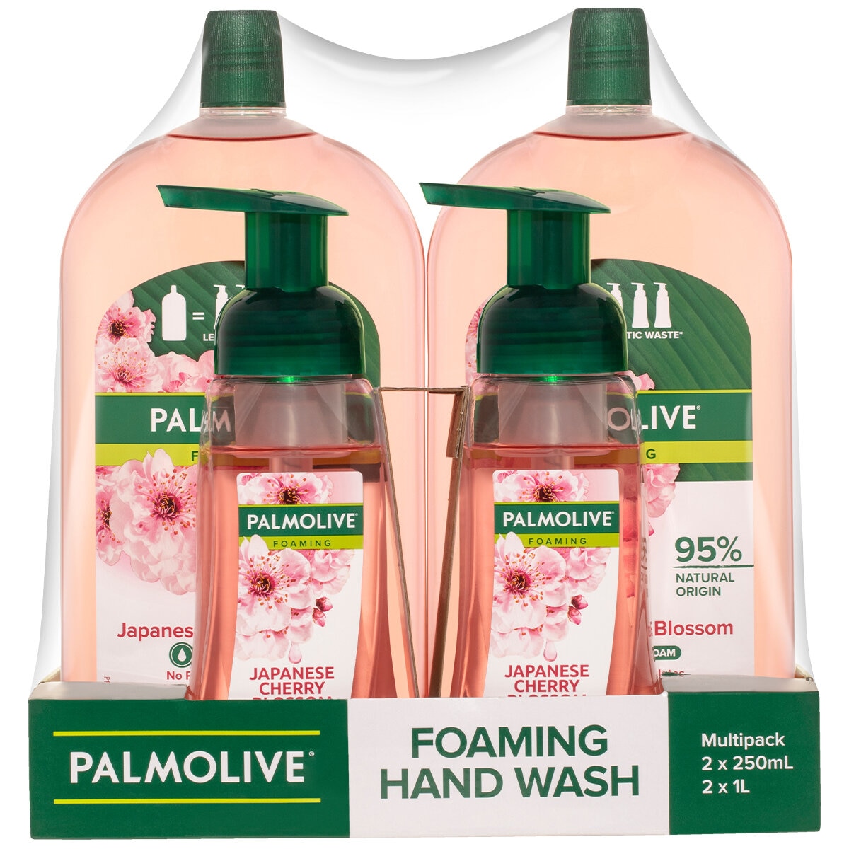 Palmolive Foaming Hand Wash 2x250ml Pump + 2x1L Refill Palmolive Foaming Hand Wash 2x250ml Pump + 2x1L Refill