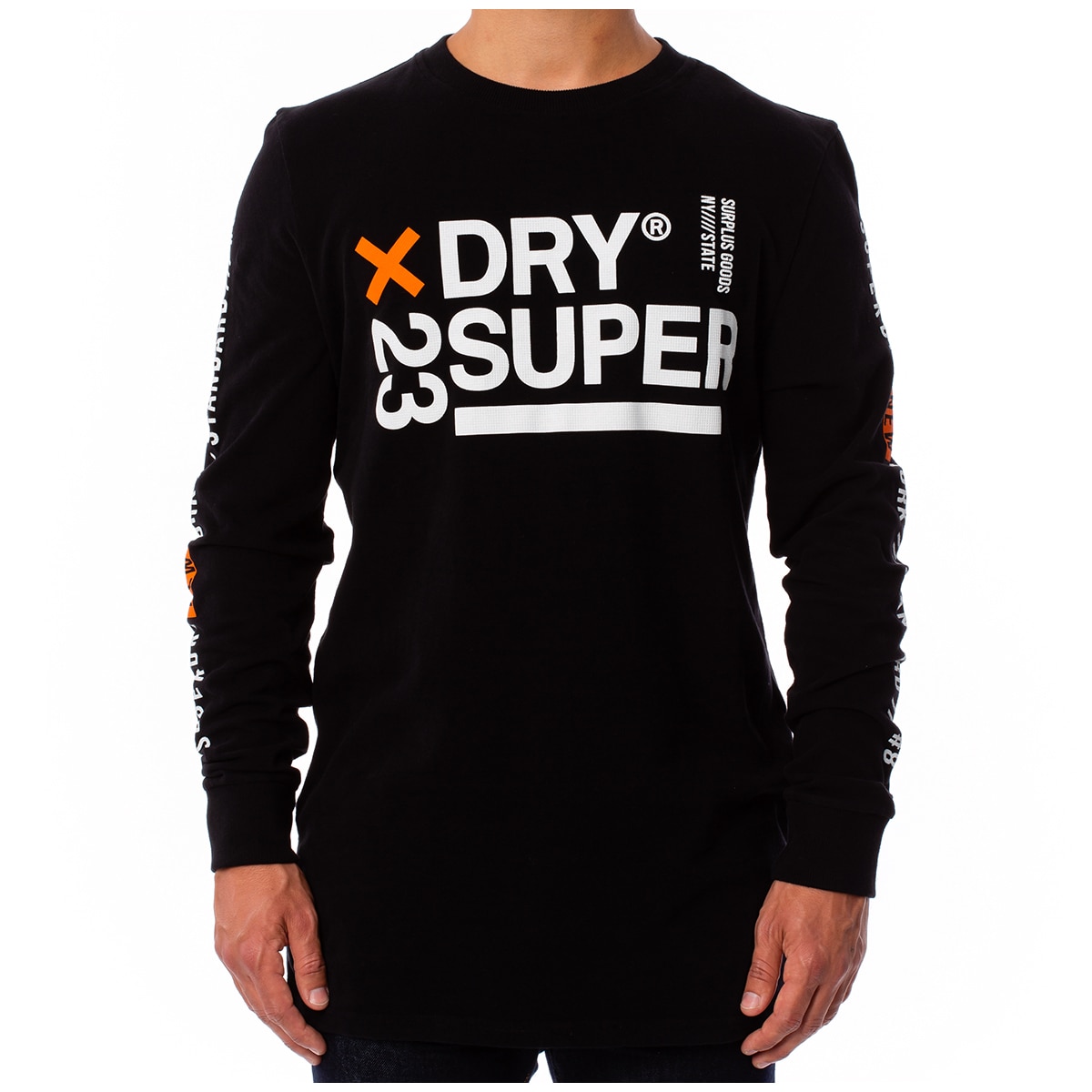 SuperDry LS Tee - 23 Logo - Black