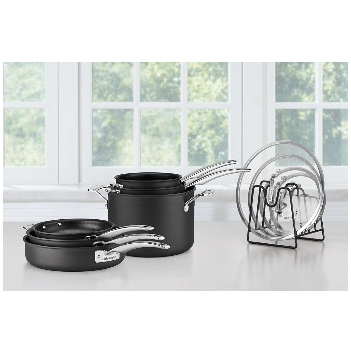 Cuisinart SmartNest Hard Anodized Cookware Set 11 Piece with Lid Organiser