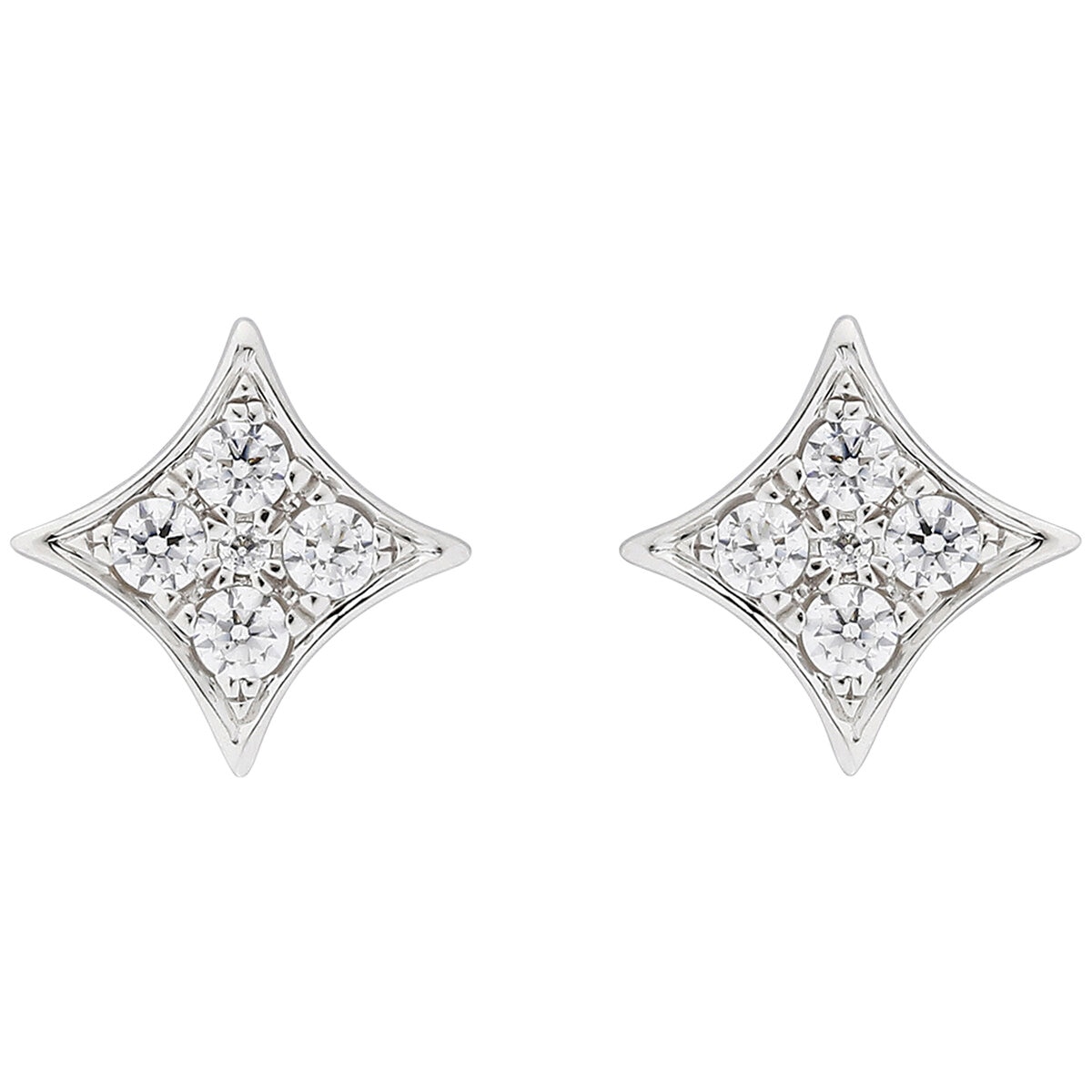 18KT White Gold 0.25CTW Diamond Cushion Shape Earrings