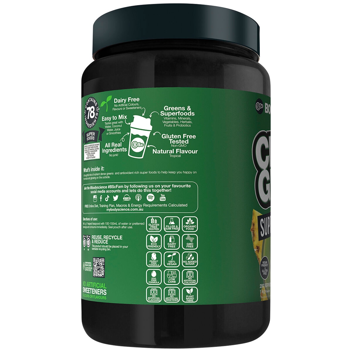 BSC Clean Greens Superfood Powder 1kg