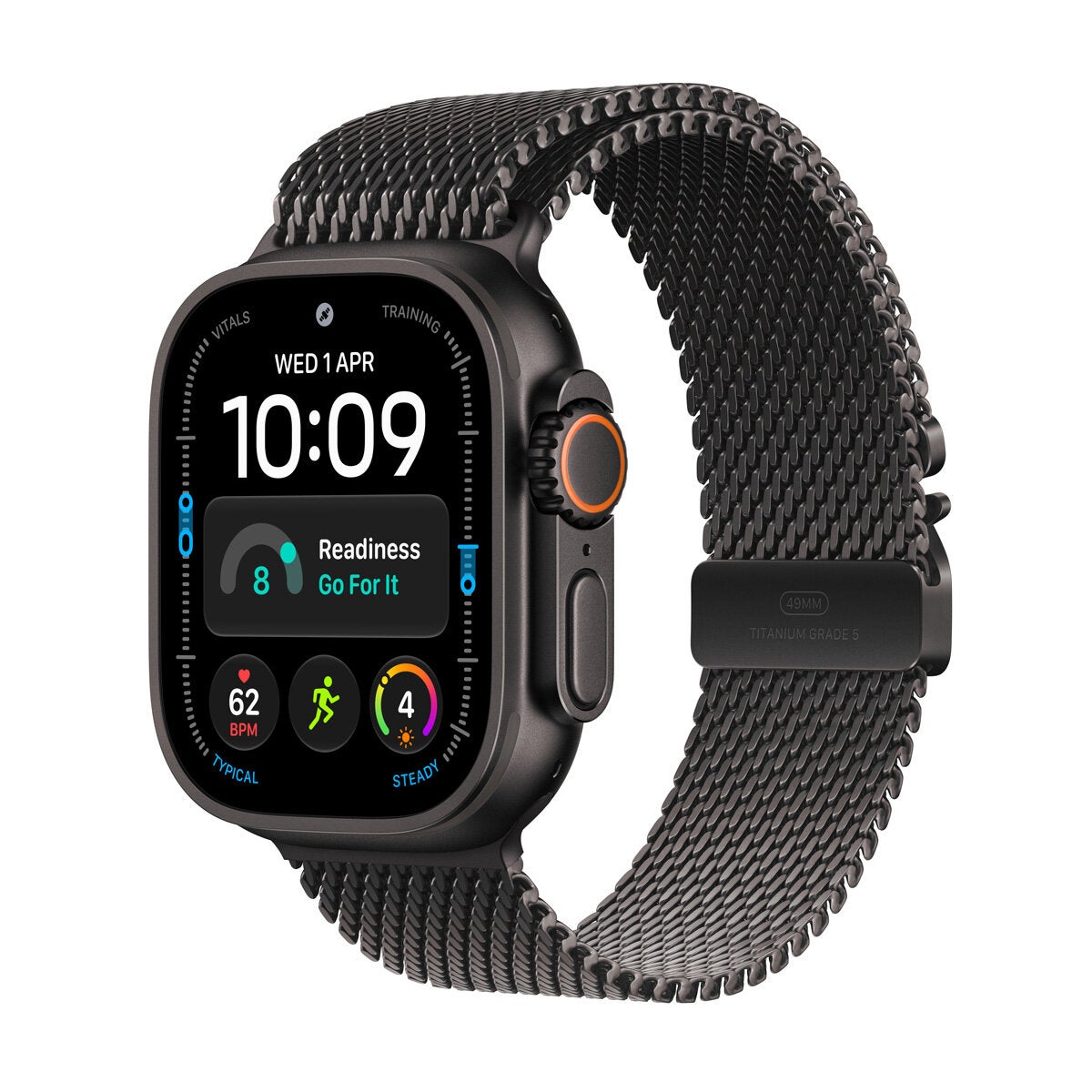 Apple Watch Ultra 4 GPS + Cellular 49mm Black Titanium Case with Black Titanium Milanese Loop Apple Watch Ultra 4 GPS + Cellular 49mm Black Titanium Case with Black Titanium Milanese Loop