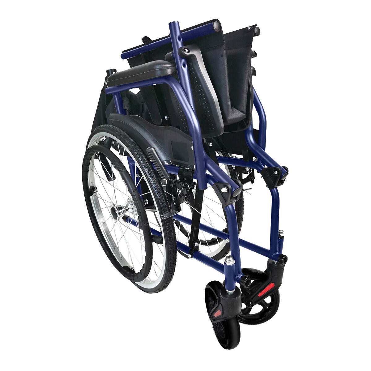 Altus Transport Wheelchair Lightweight Folding Self Propelled 20-inch Wheel - BLUE