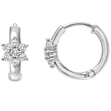 0.25ctw Dia Flower Hoop Earrings