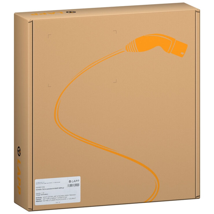 LAPP EV Charge Cable Type 2 (7.4kW-1P-32A) 7M Orange LAPP EV Charge Cable Type 2 (7.4kW-1P-32A) 7M Orange