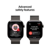 Apple Watch Series 11 GPS + Cellular 42mm Slate Titanium Case with Slate Milanese Loop