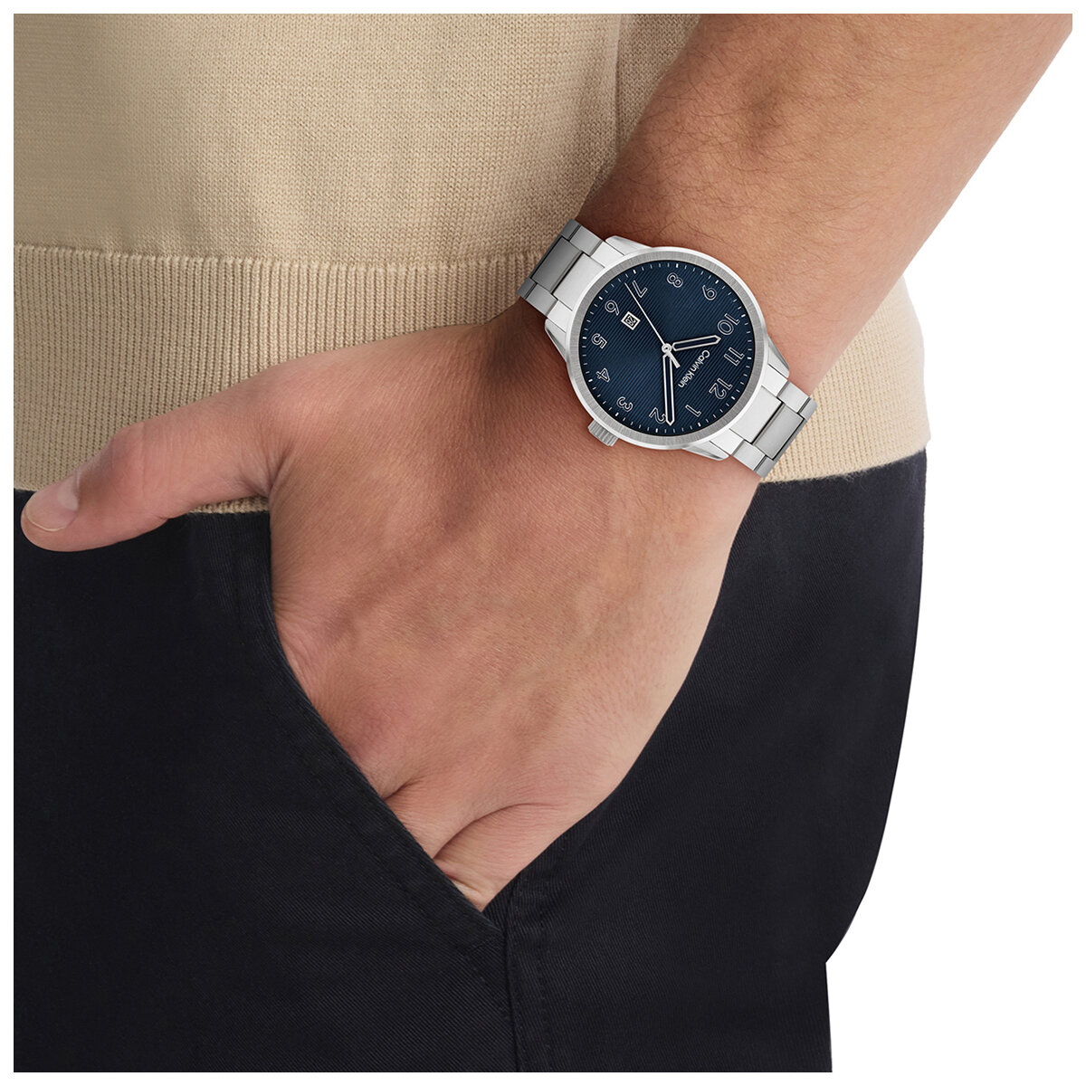 Calvin Klein Minimalistic Pilot Stainless Steel Blue Dial Men's Watch 25200515