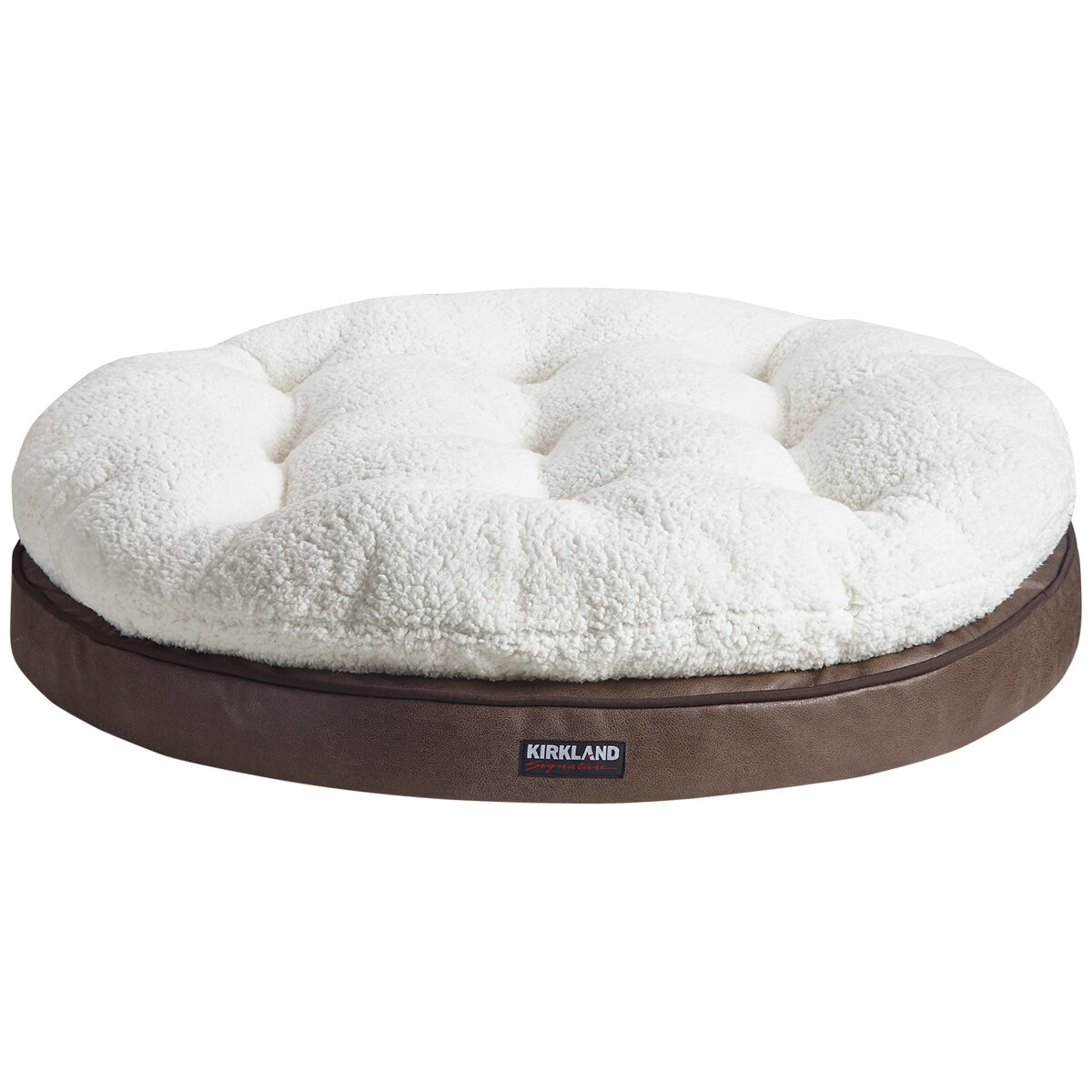Kirkland Signature Round Pillowtop Othro Dog Bed Brown Ivory