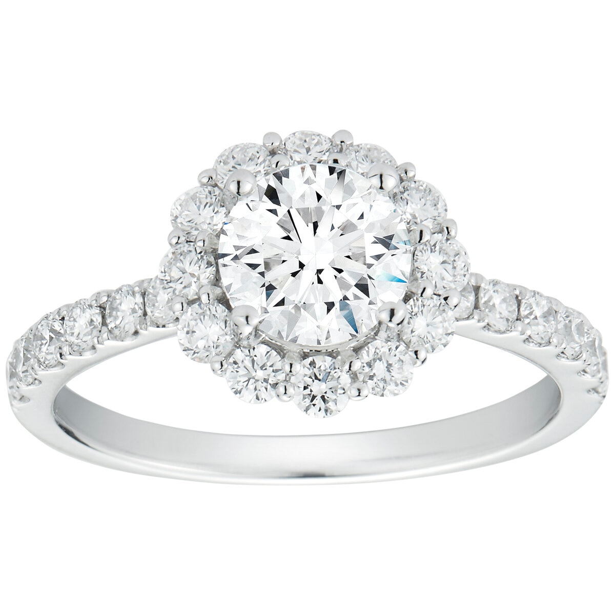 18KT White Gold 2.10CTW Diamond Bridal Set/