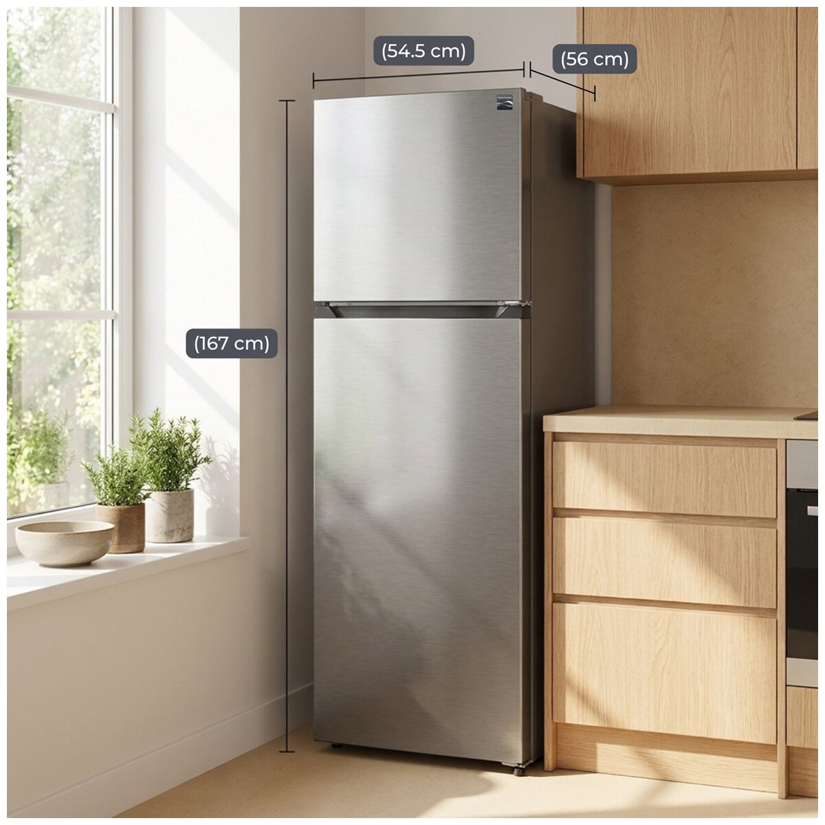 Kenmore 247L Top Mount Fridge Silver KKTM560X247-SSL-AU Kenmore 247L Top Mount Fridge Silver KKTM560X247-SSL-AU