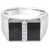 0.06ctw Diamond with Agate Mens Wedding Band