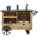 Wine Stash Industrial Bar Cart Cabinet Large