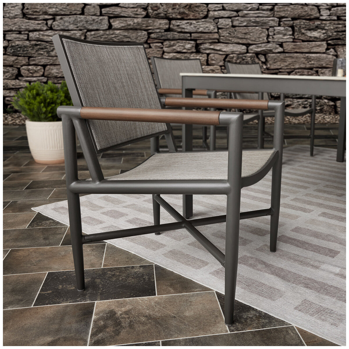 Agio Crosby 7 Piece Sling Dining Set