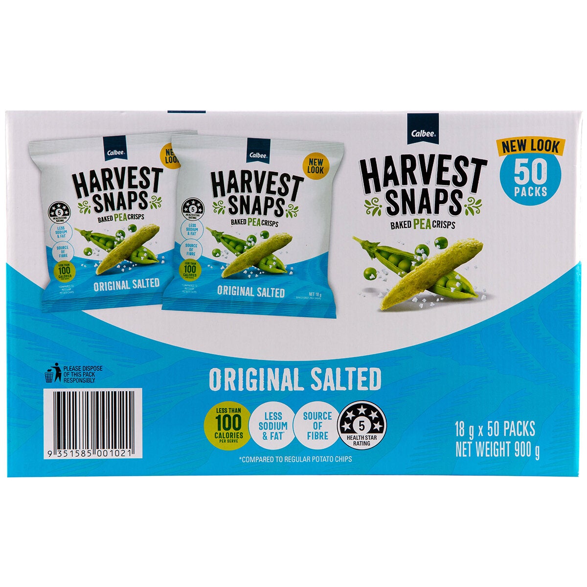 Calbee Harvest Snaps Baked Pea Crisps 50 x 18g Calbee Harvest Snaps Baked Pea Crisps 50 x 18g
