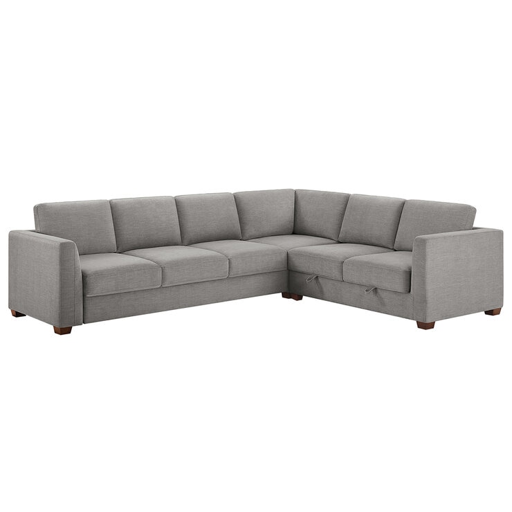 Thomasville 3 Piece Fabric Convertible Sectional With Storage Seat