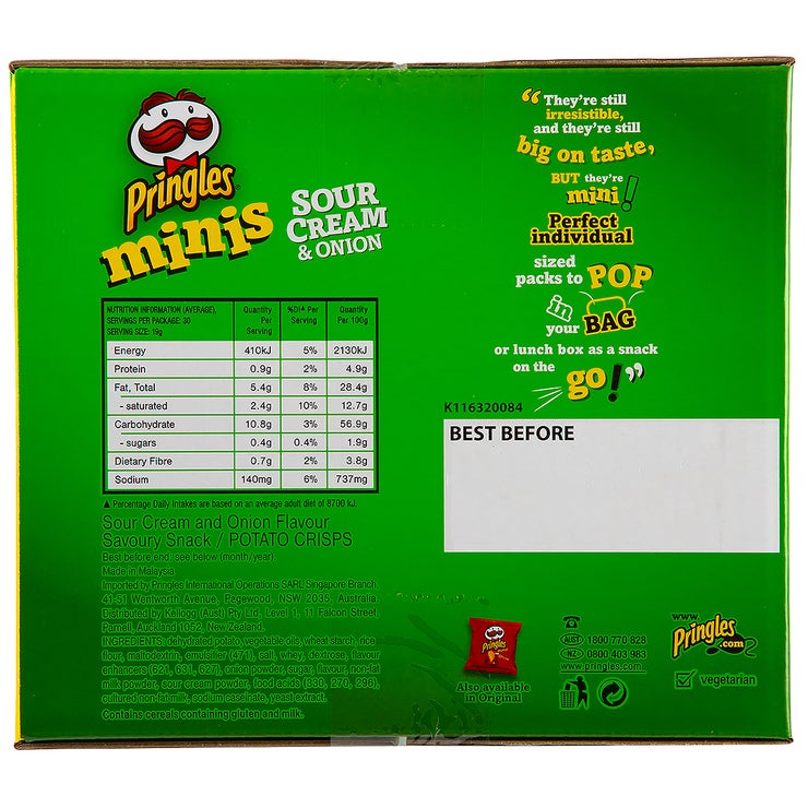 Pringles Minis Sour Cream & Onion 30 x 19g