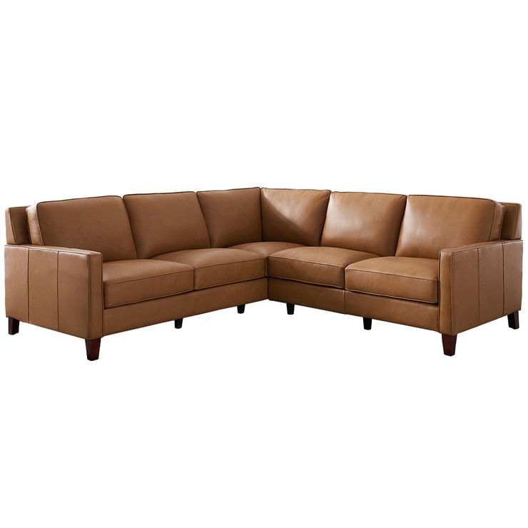 Prospera Home West Park Leather Sectional Brown Costco Australia