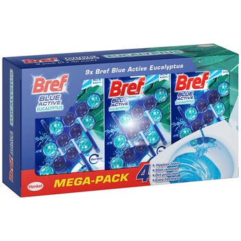 Bref Blue Active Eucalyptus Rim Block Toilet Cleaner 9 x 50g Bref Blue Active Eucalyptus Rim Block Toilet Cleaner 9 x 50g
